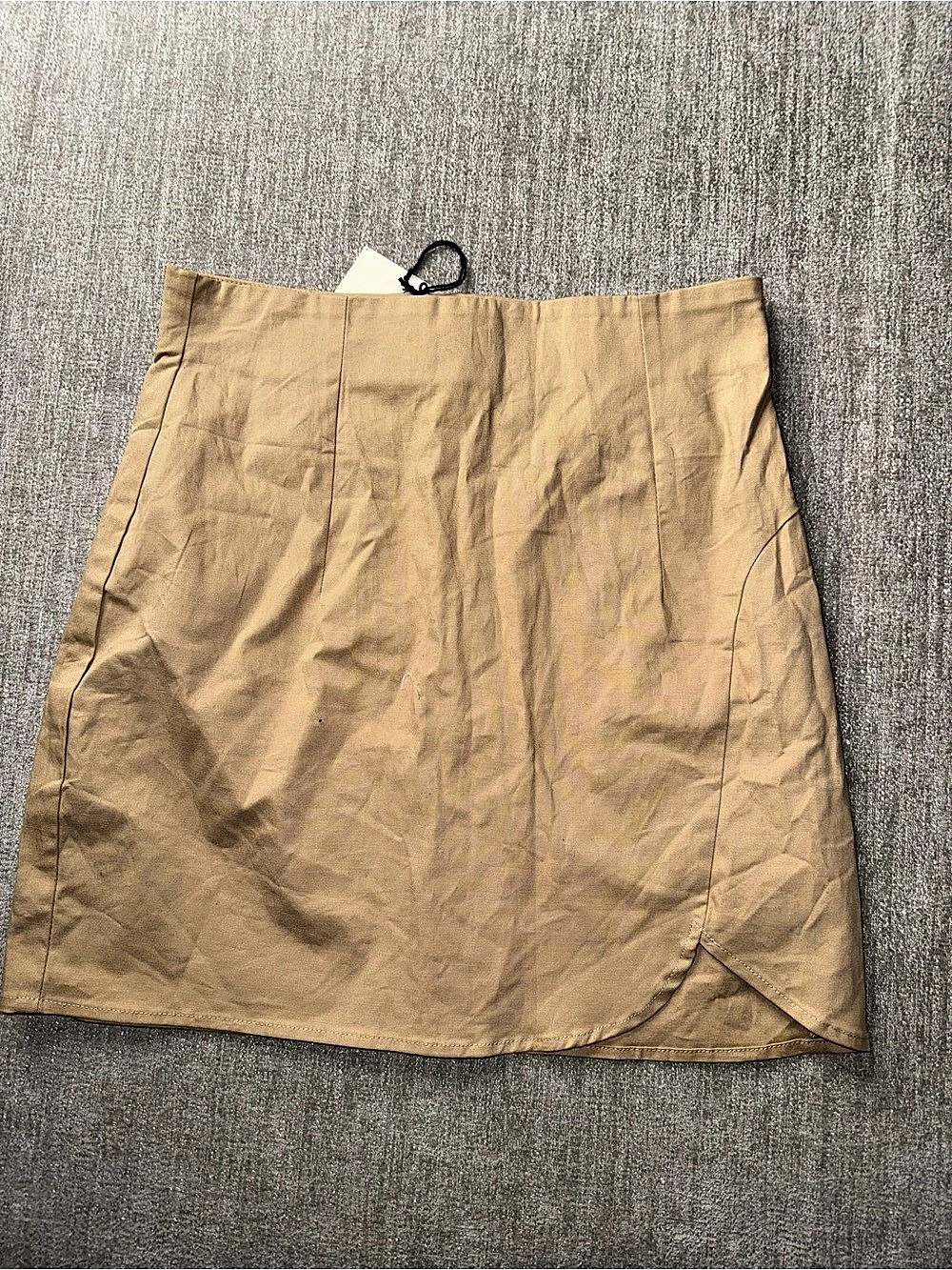 Superdown Tan Camel Mini Skirt Front Slit Size Small NWT